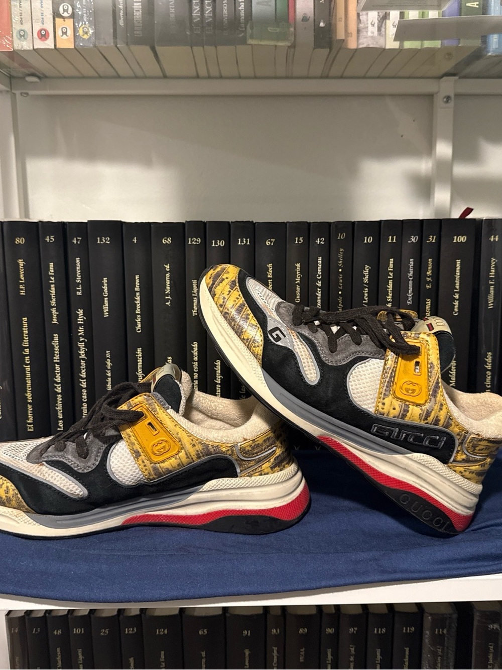 Men’s Gucci Ultrapace sneakers in yellow tejus printed colorway